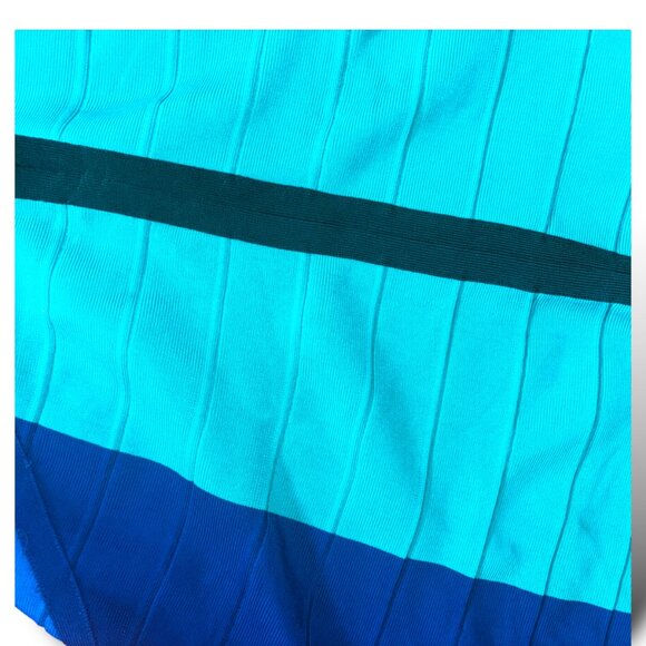 INC Striped Bandage Dress - Turquoise/Blue, Size XS - Picture 9 of 10